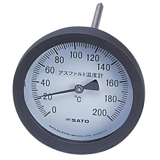 佐藤計量器　アスファルト用温度計　100mmφ／白　AT-100　（測定範囲：0～200℃）