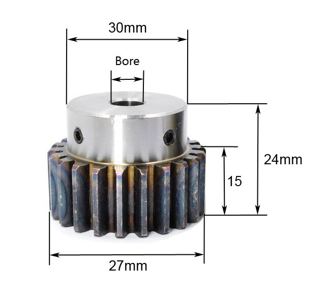 市場 平歯車 モジュール1.5 穴径 27mm 直径 16歯