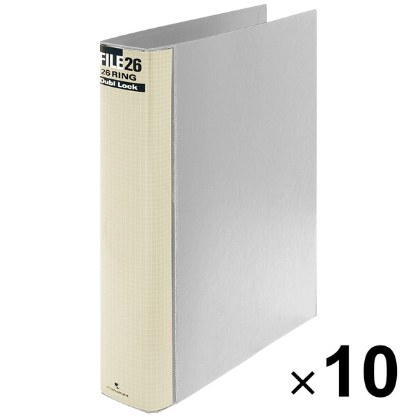 まとめ買い マルマン ルーズリーフ バインダー B5 ダブロック 26穴 グレー 10個セット|絵画材料と文房具のお店 画材本舗