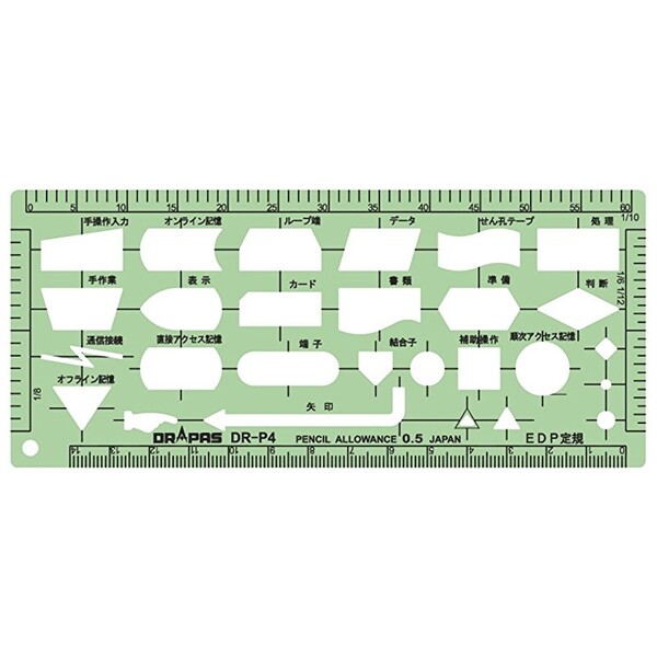 楽天市場 ドラパス 製図用 テンプレート Edp定規 グリーン P 4g メール便対象 絵画材料と文房具のお店 画材本舗