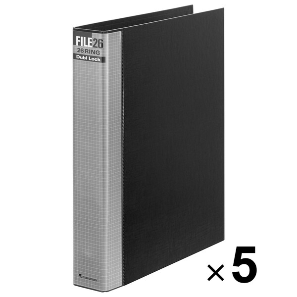 まとめ買い マルマン ルーズリーフ バインダー B5 ダブロック 26穴 ブラック 5個セット 5,026円