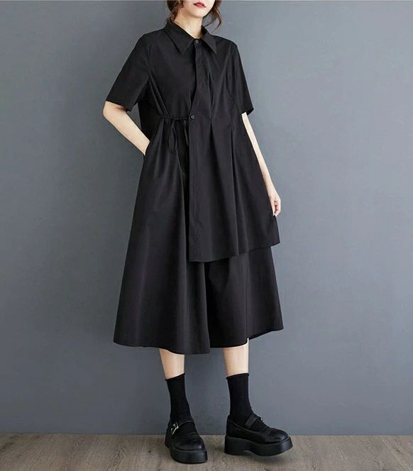 大きいサイズ レディース ロング　ワンピース　春夏 秋 新品 半袖　シャツ 大きいサイズ レディース ロング ワンピース 春夏 秋 新品