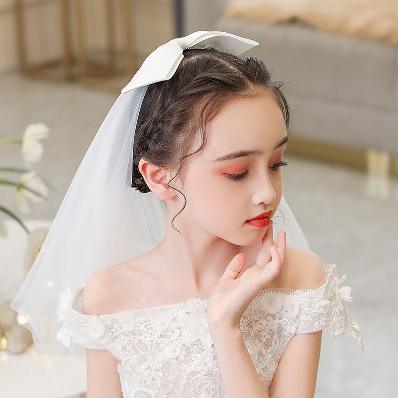 楽天市場 ウェディング ベール 花嫁 結婚式 子供用 コスプレ 髪飾り リボン ヘアクリップ 白 ホワイト 子供ドレス チュールウェディング シースルー アクセサリー キッズ 女の子 ガールズ 子供ヘッドドレス 結婚式 花嫁 Premiere Japan