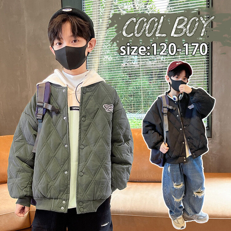 男の子 コットンコート 秋冬モデル しょうねん 綿入れ 服 子供服 少年 厚み キッズ アウター 男 防寒 冬服 子ども服 長袖 あつたか 入学式/パーティー ファッション 高品質 ブラック グリーン 120 130 140 150 160 170
