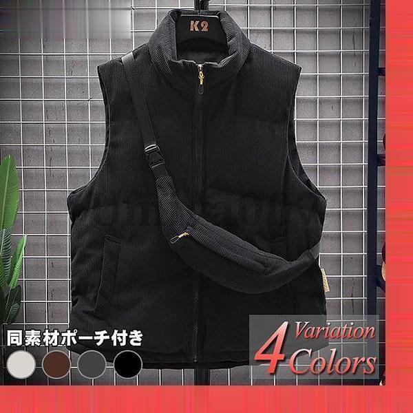 ダウンベスト メンズ ブランド ゴルフ ビジネス フード 白 黒 春 秋 冬 暖かい おしゃれ 大きいサイズ