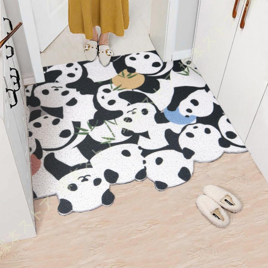 ラグ カーペット 滑り止め 足拭きマット 除塵 動物柄 パンダ柄 かわいい おしゃれ ドアマット 耐磨耗性 吸水 春夏秋冬 バスマット インテリア 業務用 家庭用