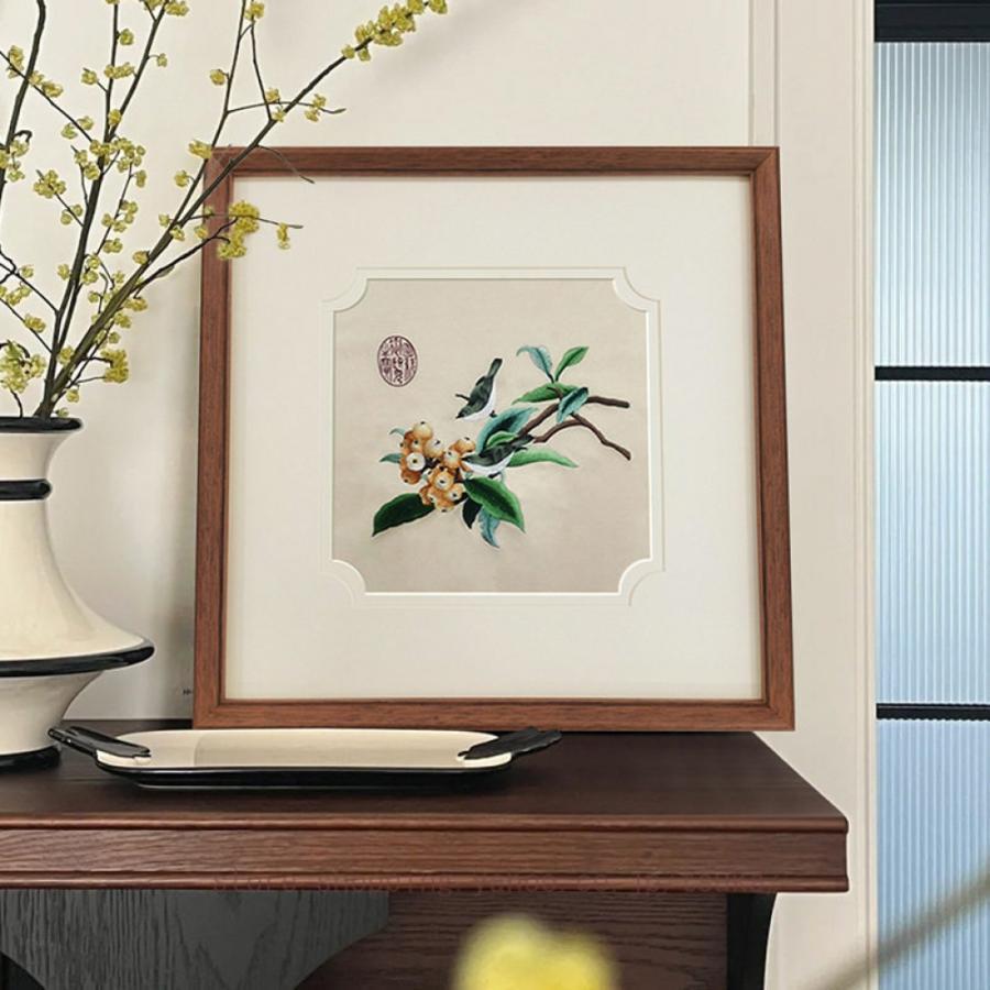 ファブリックパネルアートパネル 1枚 飾りつけ絵 中華風 竹 鳥 張り出し 一こま 飾りつけ レトロ 作物ゲーム盤 刺しゅう 室内装飾お部屋飾りつけ ウォール飾りつけ