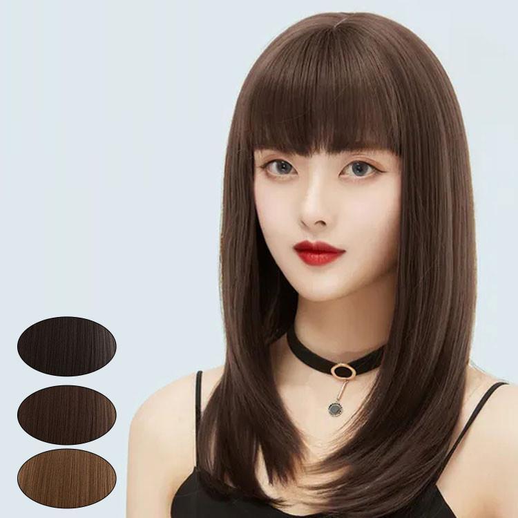 レディースウィッグ フルウィッグ 女性用ウイッグ ウィッグネット付き 耐熱ウィッグ 自然 ウイッグ エクステンション かつら イメチェン