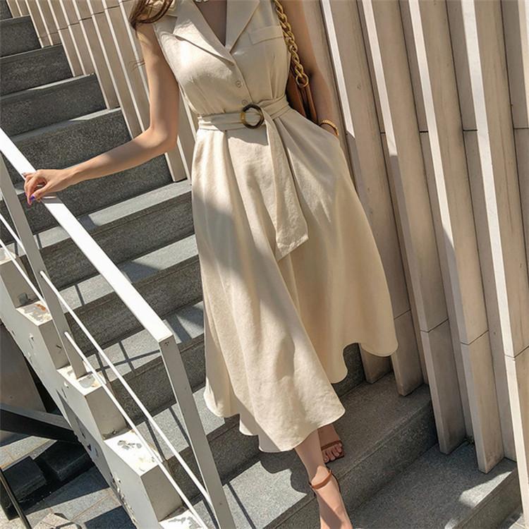 夏ワンピース レディース ノースリーブワンピース 着痩せ マキシ丈 フレアワンピース オシャレ 気質 ゆったり オフィス 通勤OL 気質 大人 30代40代ファッション
