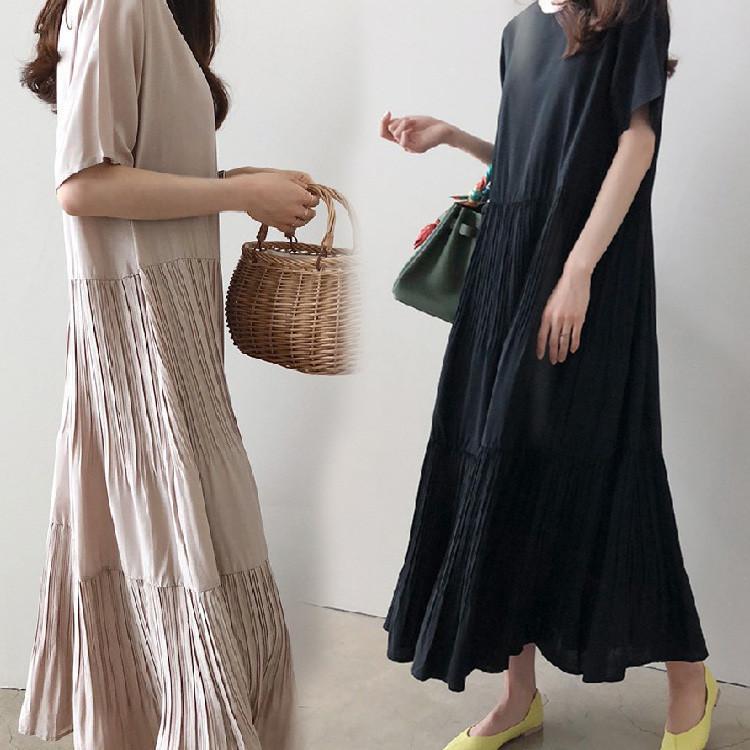 ワンピース レディース 50代 夏プリーツワンピース レディース 30代 ワンピース マキシワンピース 無地 エレガント 森ガール 50代 ナチュラル服 40代