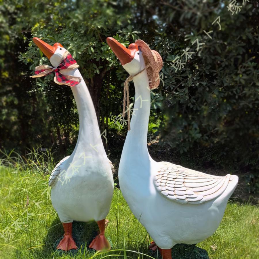 ガチョウ 雑貨 ガーデンオーナメント 置物 オブジェ インテリア アウトドア 部屋 庭 デコレーション 動物 置き物 ガーデニング 屋外 装飾品 庭の装飾 大きい