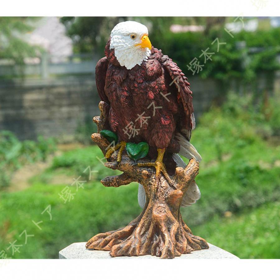 イーグル 鷲 ポリレジン オブジェ 鳥 置き物 インテリア ディスプレイ フィギュア 庭の飾り屋外動物 庭の彫像 鷹 ガーデンオブジェ 座ってる かっこいい