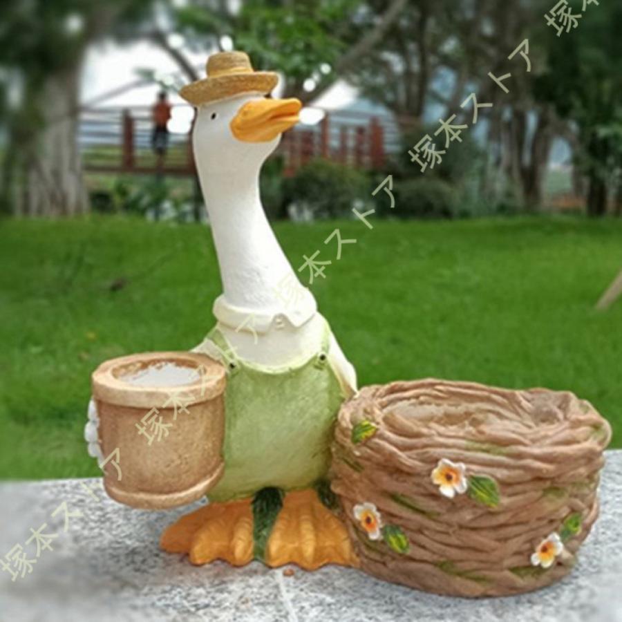 庭 オブジェ 置物 ガーデン 雑貨 ガーデニング 雑貨 植木鉢 動物 雑貨 芝生 庭 オーナメント アヒル 北欧 ユニーク 置き物 屋外 園芸 ガーデン 動物の装飾品