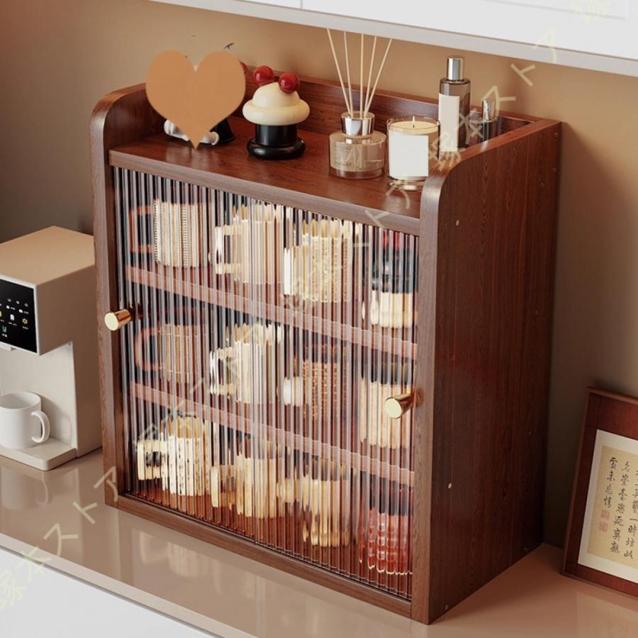 カウンタ上納める 木製 ミニ食器棚 納める棚 優勝杯ゲーム盤 小物納める 上置き 木材ボックス席 防塵 防湿 範囲ゲーム盤 調味料入れ 勝手もと納める ミニカップボード
