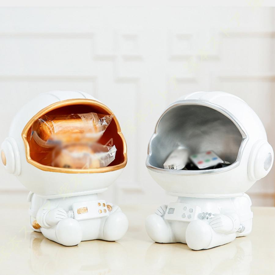 宇宙飛行士の収納ボックス 置物 樹脂 大型スタチュー デスク 小物 コンテナ オーガナイザー 彫刻 玄関収納 スタチュー レジン 家庭用 ミニチュア置物