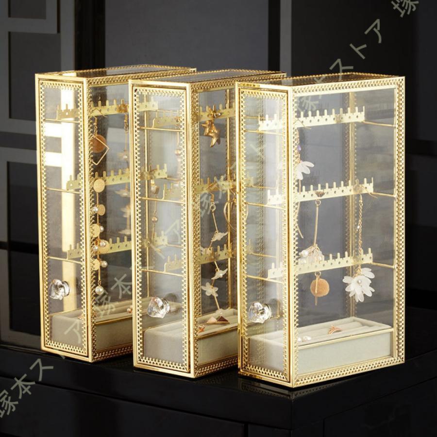 ジュエリーボックス 宝石箱 アクセサリーケース 透明 ピアス イヤリング ネックレス リング ディスプレイ オシャレ 小物 収納 ボックス ケース ジュエリーBOX