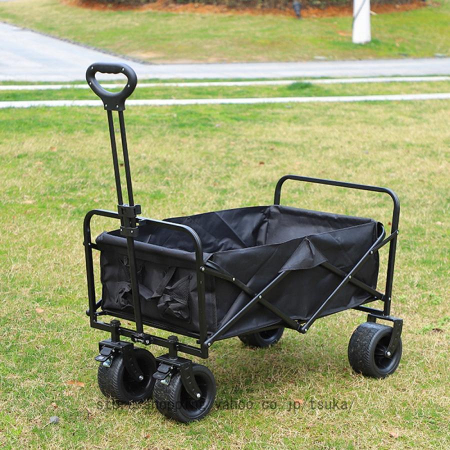 ワイドタイヤ 100L キャリーワゴン 折りたたみ 自立式 耐荷重200kg ワイド 大型タイヤ キャリーカート ワゴン コンパクト アウトドアワゴン アウトドアカート|GBB店