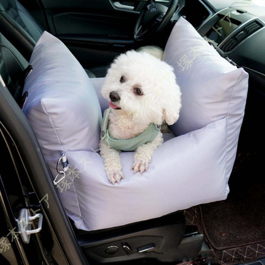 犬 ペット用 ドライブベッド ドライブボックス 無地 かわいい 車用ペット小屋 飛び出し防止フック付き キャリーバッグ 後部座席 車載用 飛び出し防止|GBB店