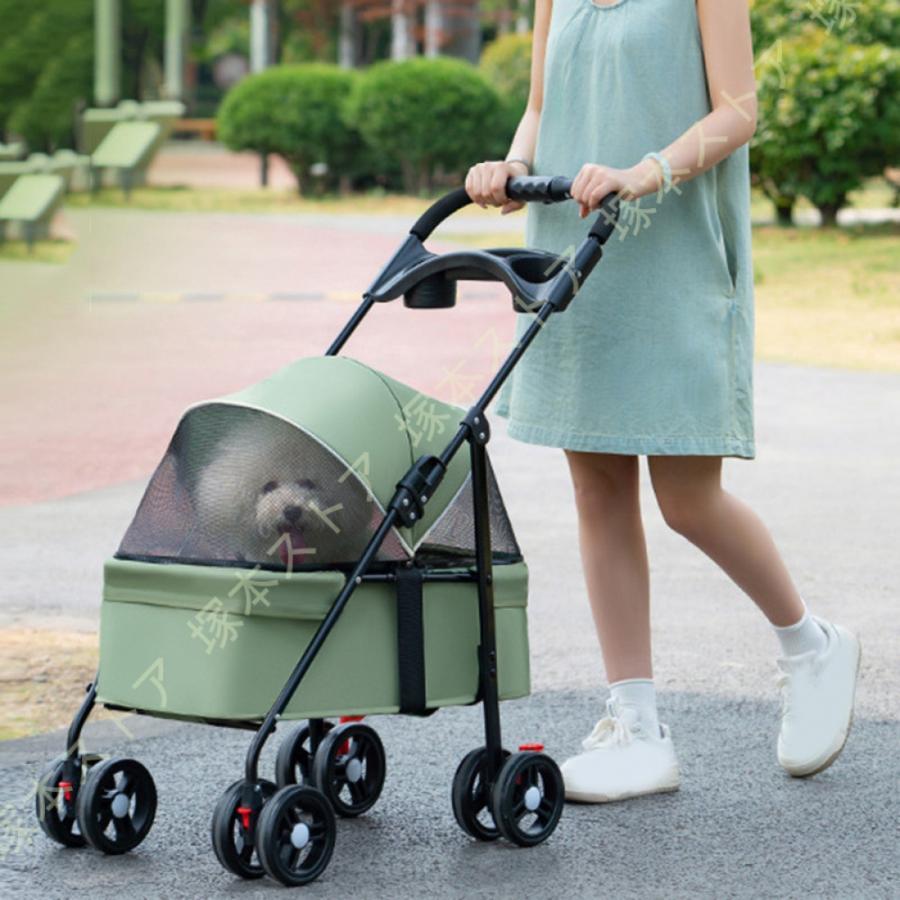 ペット カート ペットカート 4輪 多頭 小型犬 中型犬 キャリー バスケット ペットバギー ドッグカート ペット用 折りたたみ ドッグ 猫 ストッパー付き|GBB店