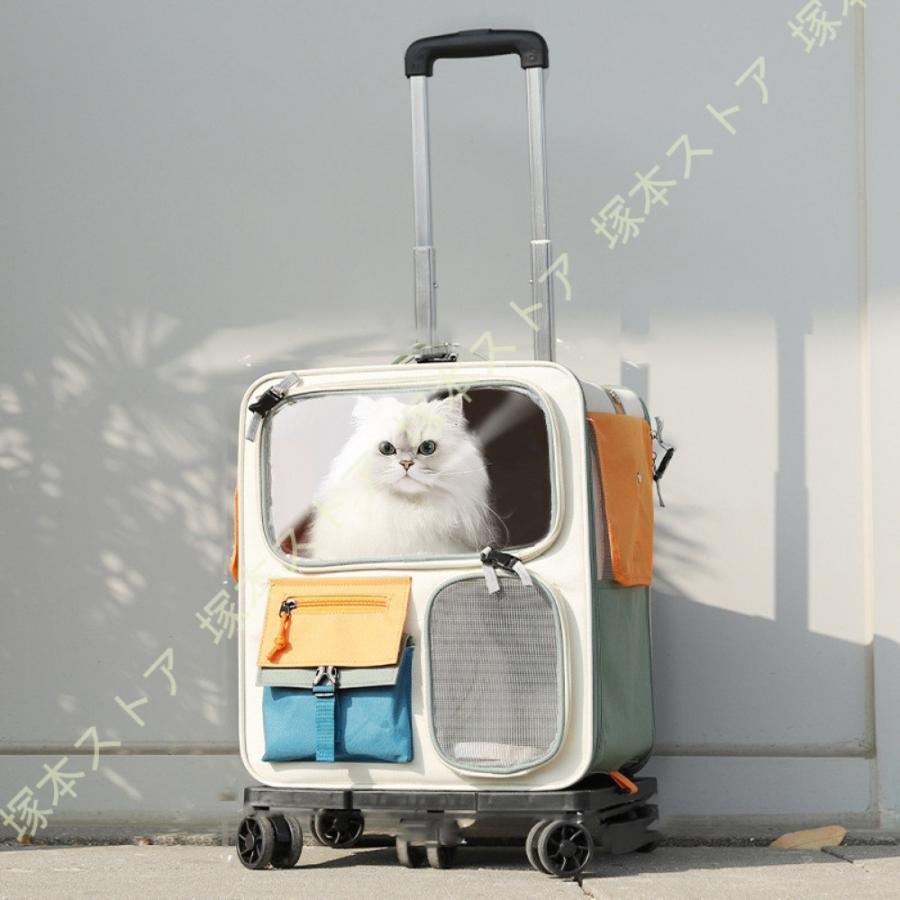 ペットキャリーバッグ ペットキャリー 猫キャリー 通気性 犬用キャリーカート キャスター付き 犬猫用 キャリーカート 折りたたみ可 旅行 通院 散歩 緊急避難|GBB店