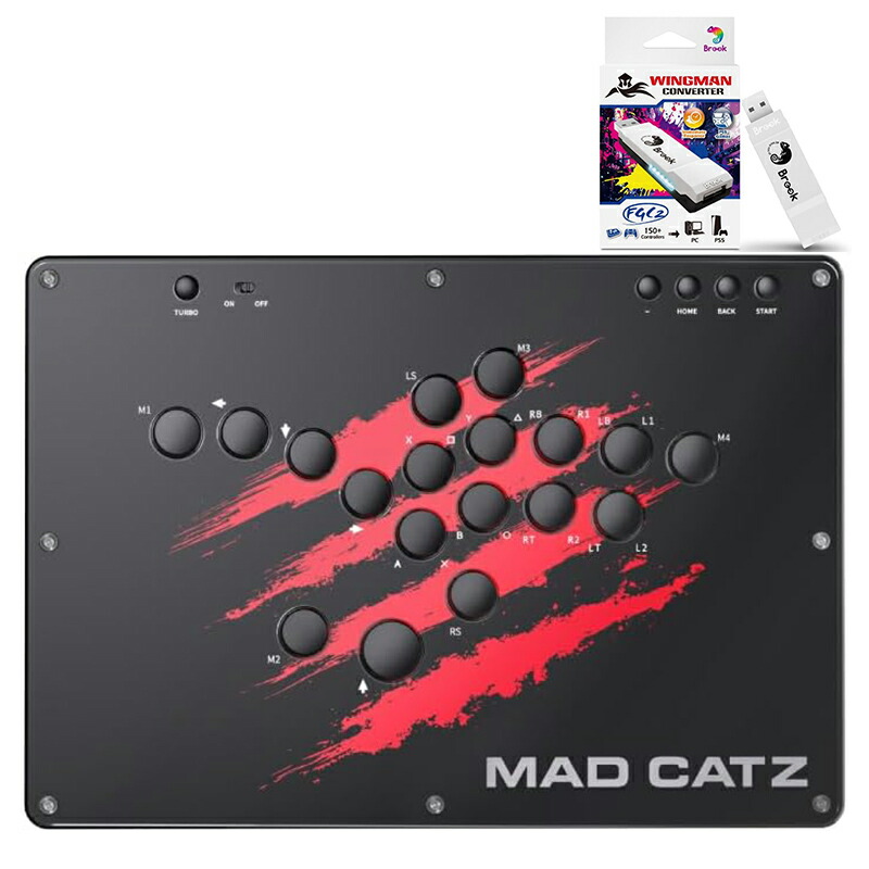 美品　マッドキャッツ　アーケードコントローラー マッドキャッツ、業務用筐体のパーツを使った本格コントローラー