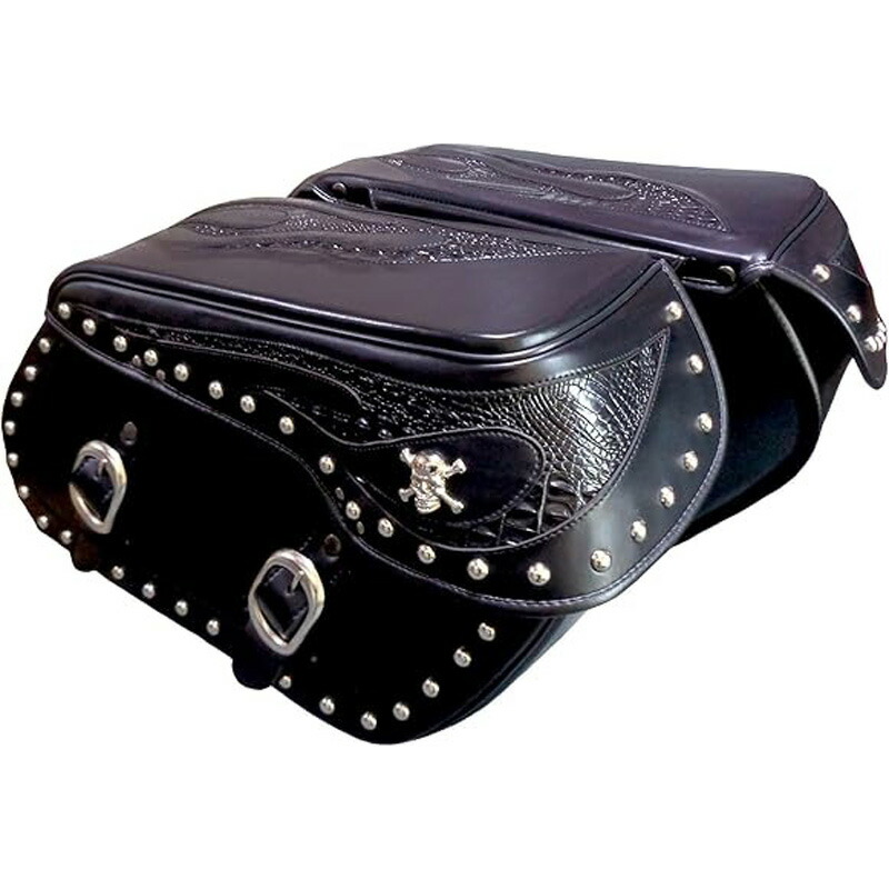 Xross（クロス） ダブルサドルバッグ LARGE DOUBLE 大容量 28L ブラック ビッグサイズ サイドバッグ