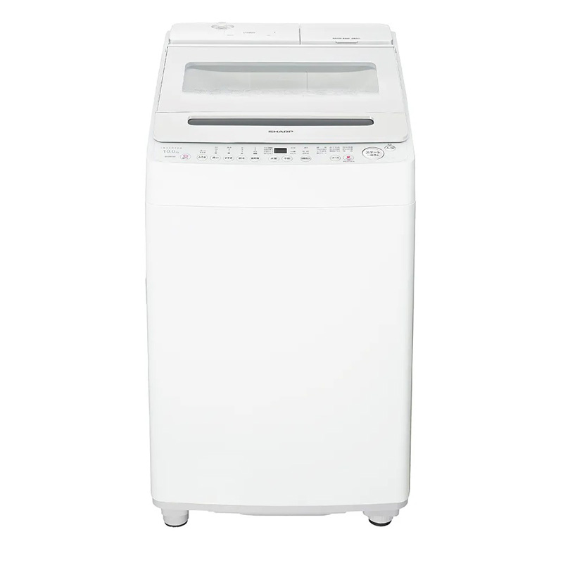 【7/25限定最大3000円OFFクーポン発行&エントリーでP4倍!更に全商品ポイント3倍!】 SHARP シャープ 全自動洗濯機 穴なし槽 ES-SW10K-W ホワイト 10kg 縦型 自動投入 スマホ対応|GBFT Online