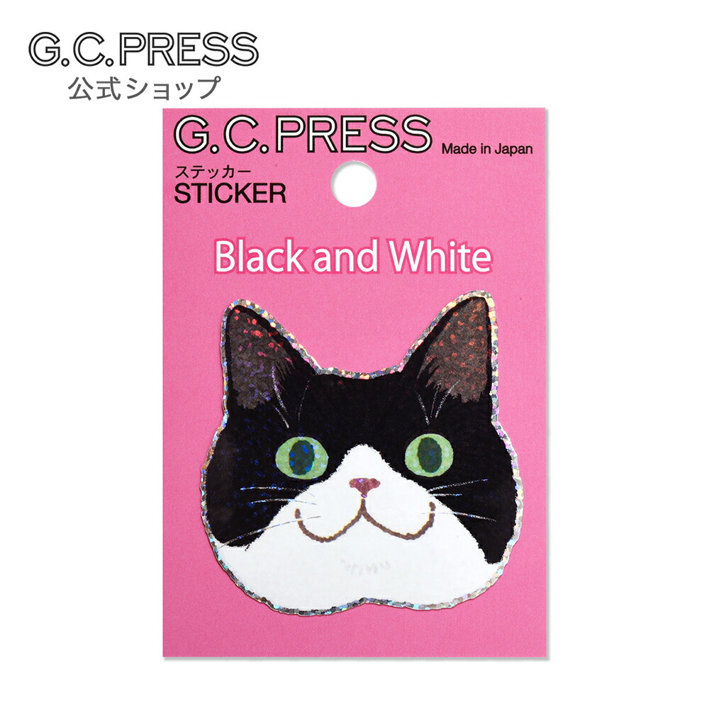 楽天市場】耐水耐光仕様ステッカー1枚入 | 猫顔 黒ネコ [523-12] |台紙