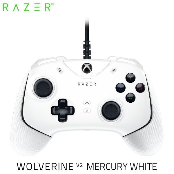 Razer公式 Razer Wolverine V2 Xbox Series X / S / One / PC (Windows 10) 対応 有線 ゲームパッド Mercury White # RZ06-03560200-R3M1 レーザー (ゲームコントローラー)画像