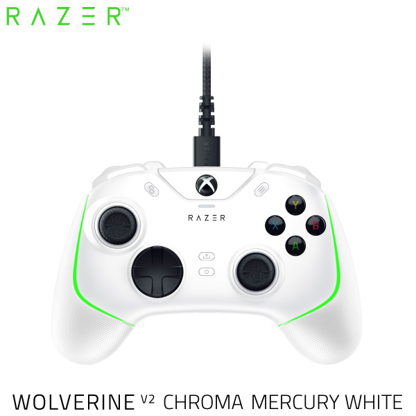 Razer公式 Razer Wolverine V2 Chroma Xbox Series X / S / One / PC (Windows 10) RGBライティング 対応 有線 ゲームパッド White # RZ06-04010200-R3M1 レーザー (ゲームコントローラー)画像