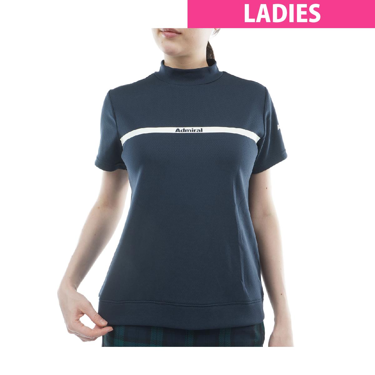 アドミラル　Admiral　ストレッチ カラタッチ モックネック半袖シャツ　 レディス