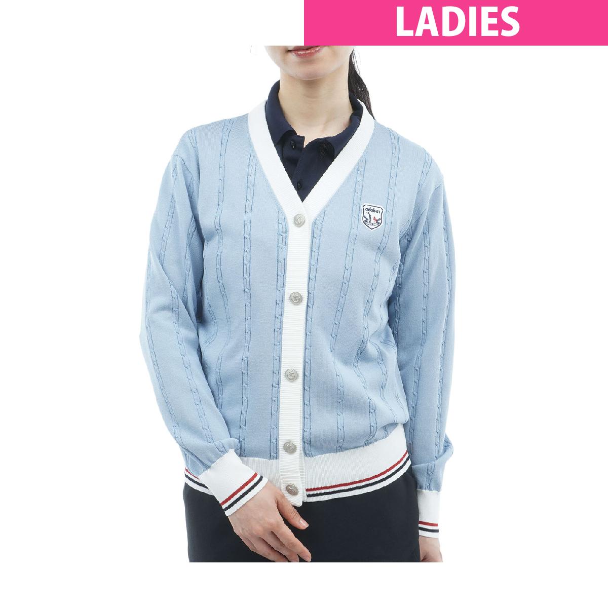 アダバットネイビー ADABAT NAVY ケーブルニットUVカーディガン レディス|GDOゴルフショップ 店
