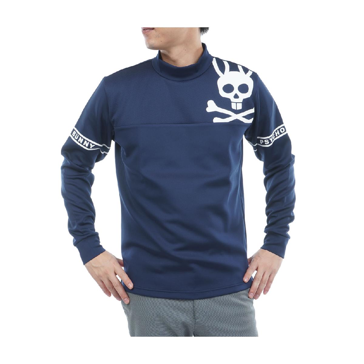 サイコバニー　PSYCHO BUNNY　GOLF ラインスリーブロゴ モックネック長袖Ｔシャツ