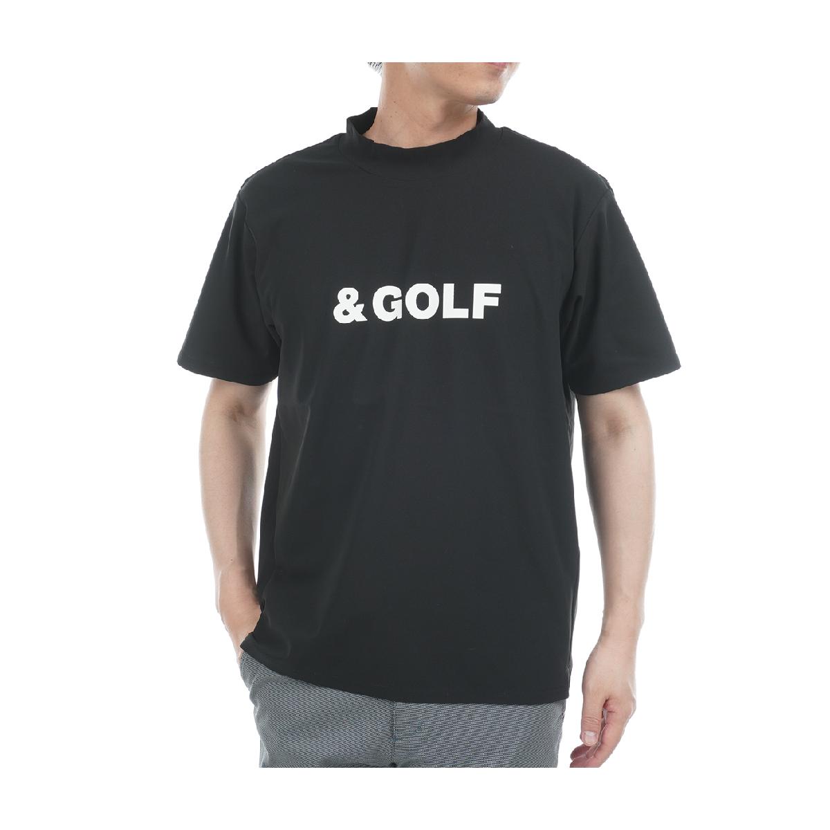 アンパスィ　and per se & GOLF　ストレッチ レイシャットピケ半袖モックネックシャツ