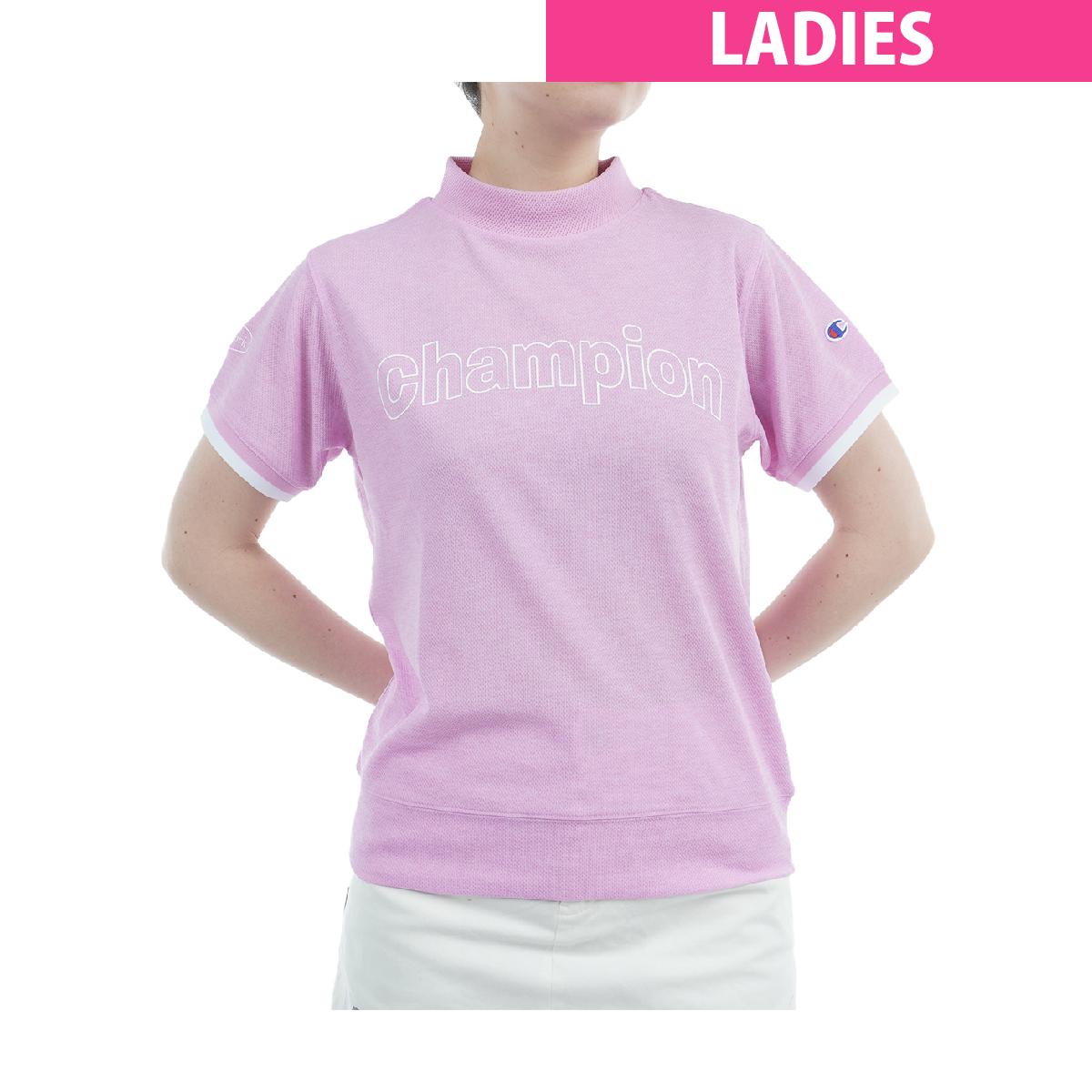 Champion GOLF　ライトドライワッフル 半袖モックネックシャツ M ライトドライワッフル 半袖モックネックシャツ レディス(半袖