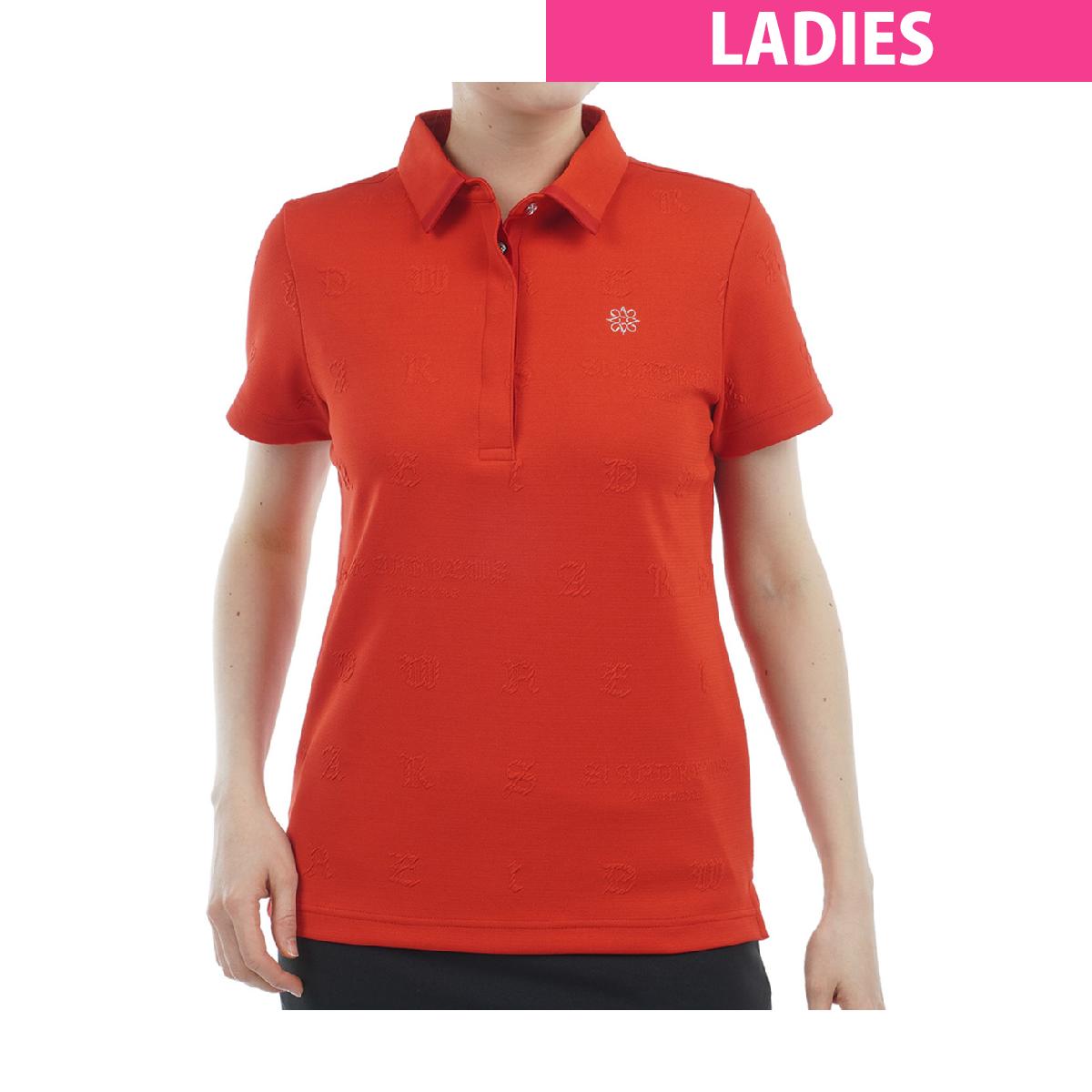 セント・アンドリュース　St ANDREWS　ふくれジャカードロゴ半袖ポロシャツ　\u003cbr\u003eレディス