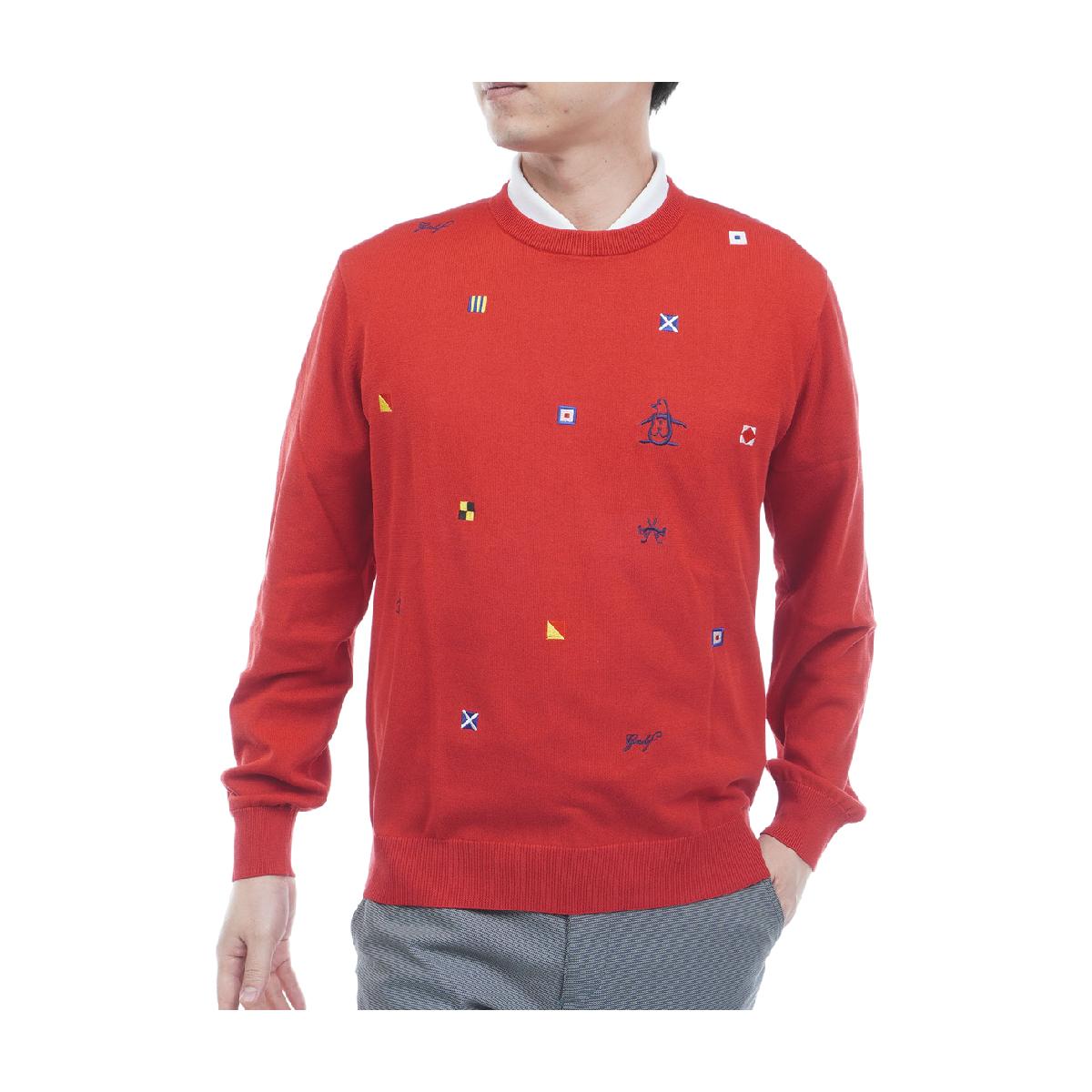 マンシングウェア　Munsingwear　SEASON フラッグモチーフ刺繍 クルーネックセーター｜GDOゴルフショップ 店