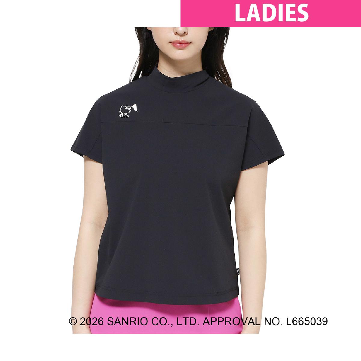 サンリオスポーツ Sanrio Sports ハローキティ ストレッチ モックネックフレンチスリーブシャツ レディス|GDOゴルフショップ 店