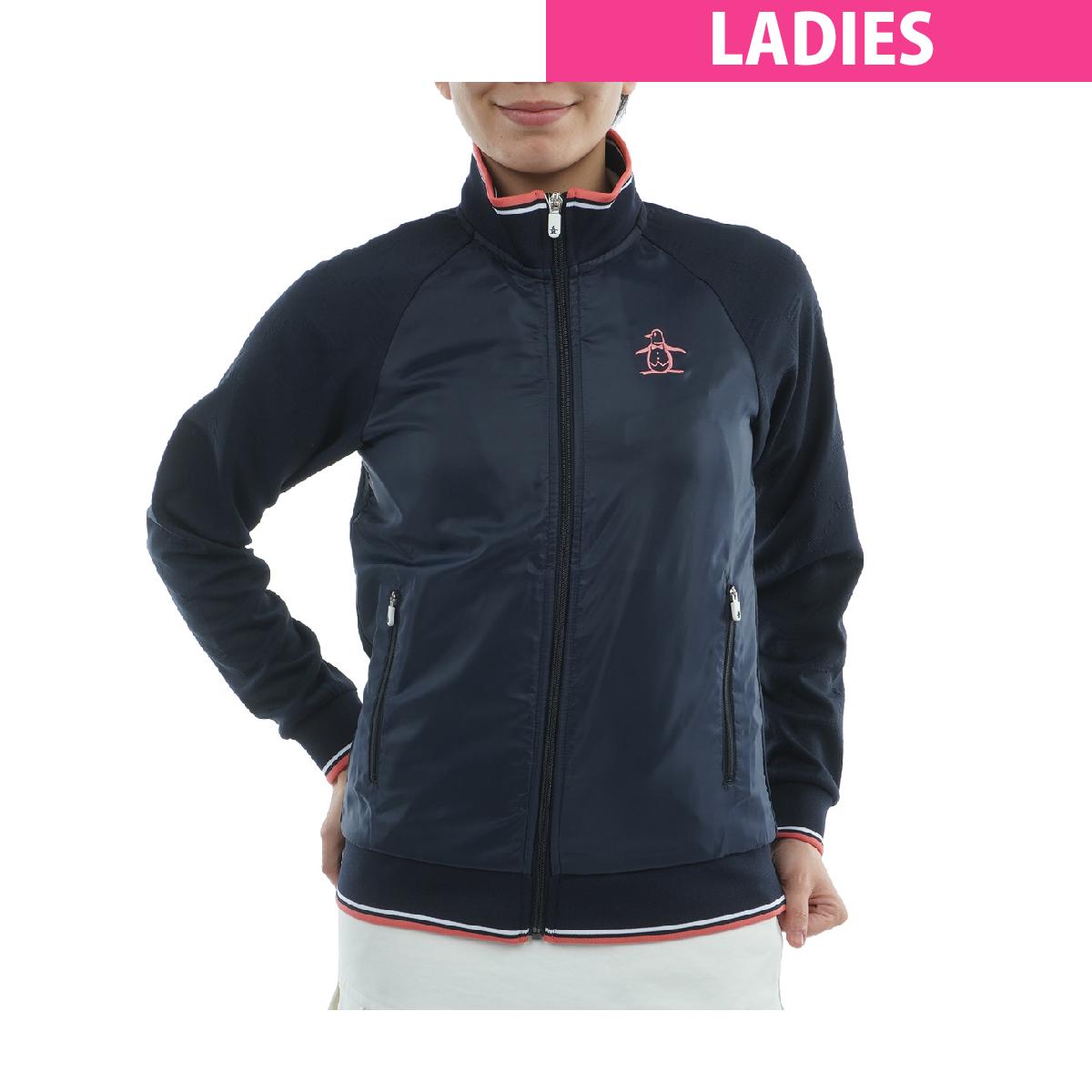 マンシングウェア　Munsingwear　ストレッチ 国旗ジャガードスタンドジップミドラー　 レディス