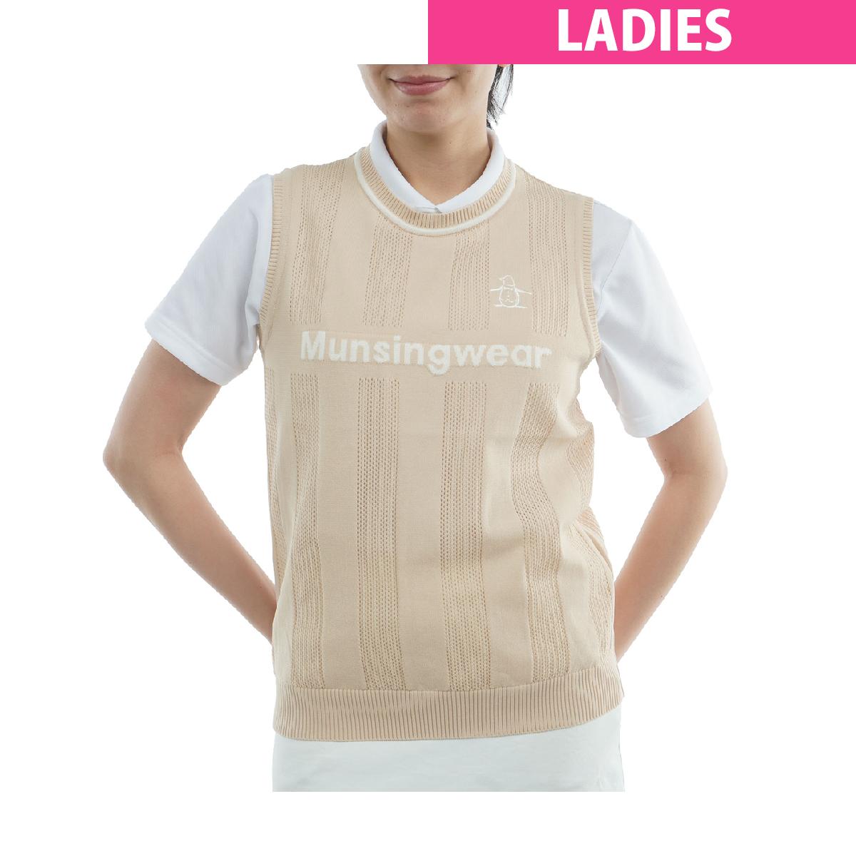マンシングウェア　Munsingwear　ロゴメッシュクルーネックニットベスト　 レディス