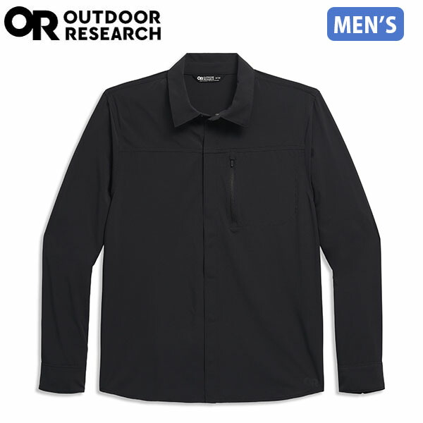 アウトドアリサーチ OUTDOOR RESEARCH Ms アストロマン L/S サンシャツ ブラック メンズ 長袖 シャツ 吸汗速乾 ストレッチ素材 軽量 UVカット UPF30 OR19846513001