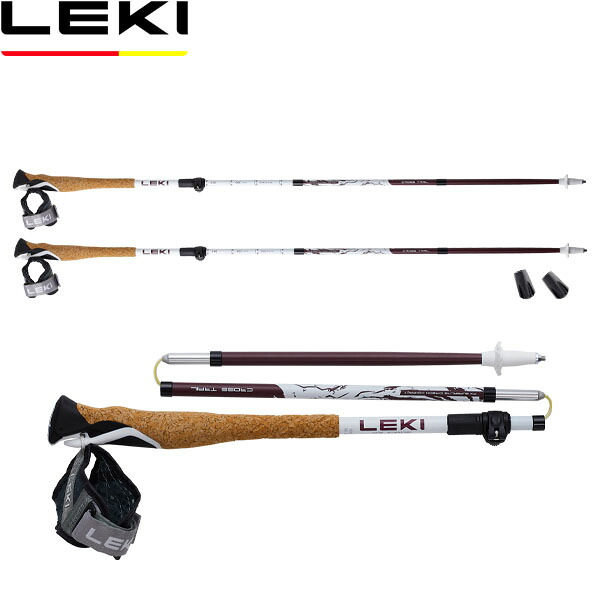レキ LEKI ノルディックウォーキングポール クロストレイル FX Superlite Compact 221ワインレッド 2本組 折りたたみ式 CARAVAN キャラバン 1300530 LEK1300530221