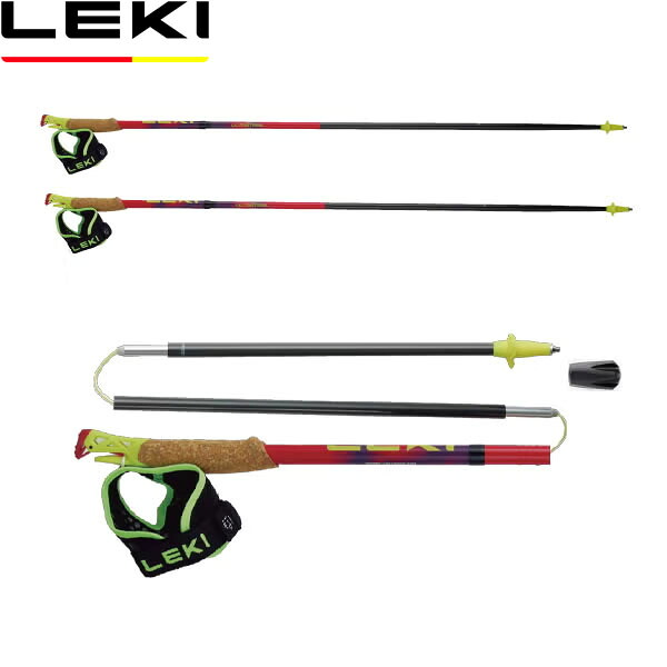 LEKI レキ トレイルランニングポール 折りたたみ式 ウルトラトレイル FX.ONE 220レッド 2本組 杖 ロングトレイル向け キャラバン CARAVAN LEK1300543220｜ギーク