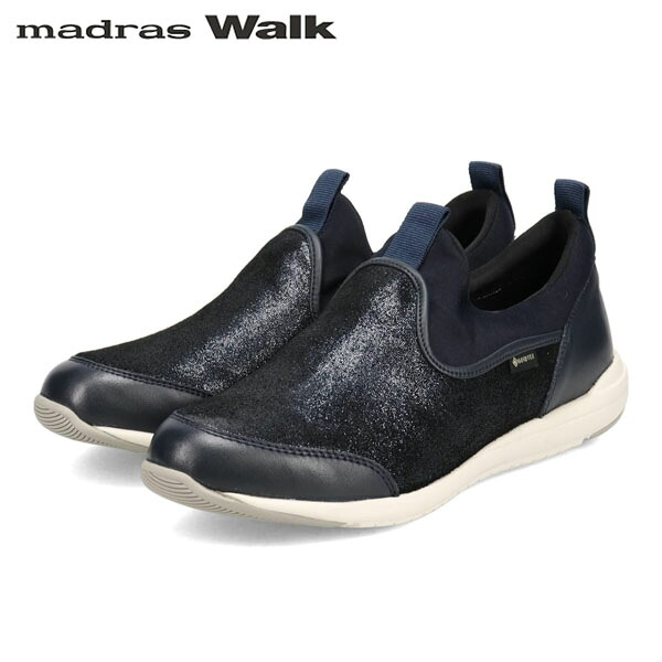 マドラスウォーク madras Walk レディース ゴアテックス スニーカー スリッポン MWL1006 NAVY-M 雨合羽透湿 伸ばすこと MADMWL1006NAVM