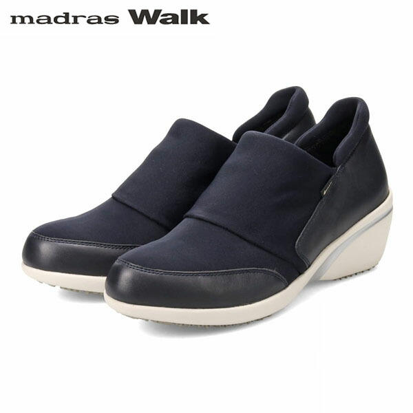 マドラスウォーク madras Walk レディース ゴアテックス 踵スニーカー スリッポン MWL1008 NAVY 雨合羽透湿 足長 伸ばすこと MADMWL1008NAV