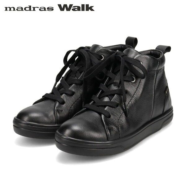 マドラスウォーク madras Walk レディース ゴアテックス ハイカットスニーカー シューズ MWL1023 BLACK 防水透湿 MADMWL1023BLA｜ギーク