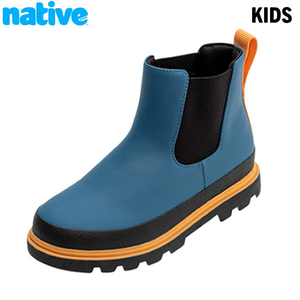 ネイティブシューズ Native Shoes キッズ ブーツ ケンジントン2.0 チェルシー Kensington Chelsea Little Kid SlvgBl/JfyBlk/ApctOr NATF00001464135｜ギーク