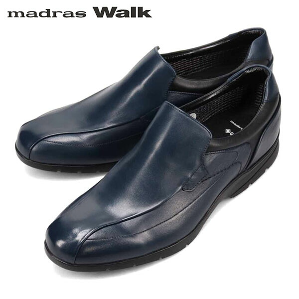 マドラスウォーク madras Walk メンズ ゴアテックス カジュアルシューズ スリッポン ビジネスシューズ MW7702 NAVY/BLACK 防水透湿 通勤 雨 MADMW7702NAVBLA｜ギーク
