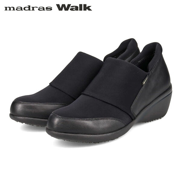 マドラスウォーク madras Walk レディース スリッポンスニーカー MWL1008 黒いこと MADMWL1008BLA