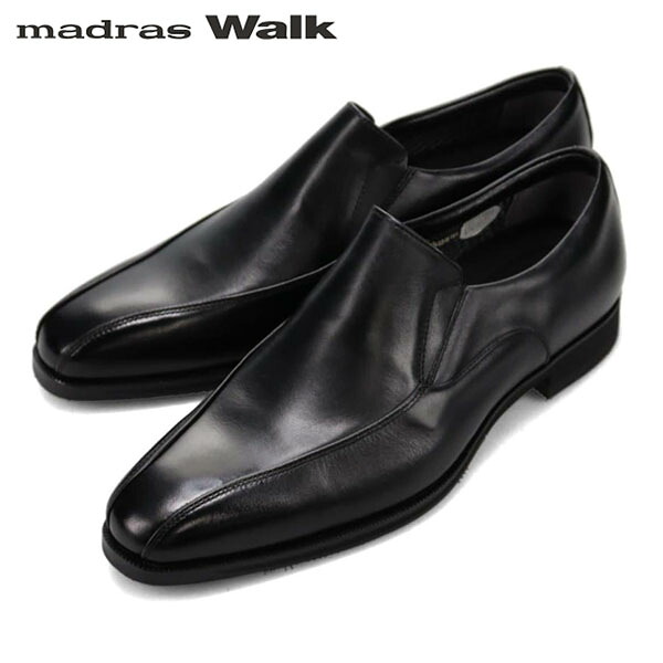 マドラスウォーク madras Walk メンズ ゴアテックス ビジネスシューズ 紳士靴 革靴 SPMW7802 BLACK スリッポン 防水透湿 通勤 MADSPMW7802BLA|ギーク